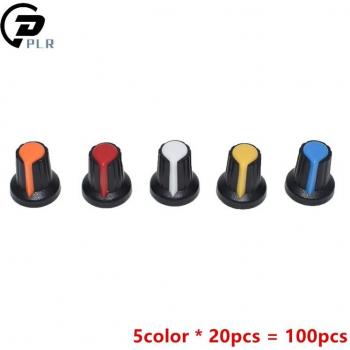 WH148 Potentiometer Knob Cap Set 100PCS 15x17mm 6mm Shaft Hole