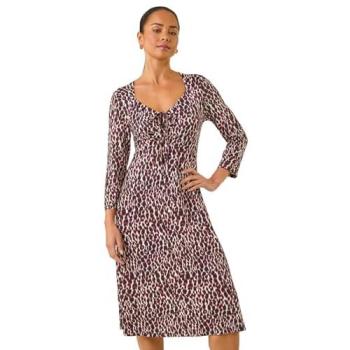 Ruched Stretch Midi Dress, Petite Size, Wine Color