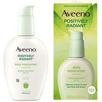 Hidratante facial diario Aveeno Positively Radiant con protección solar SPF 15