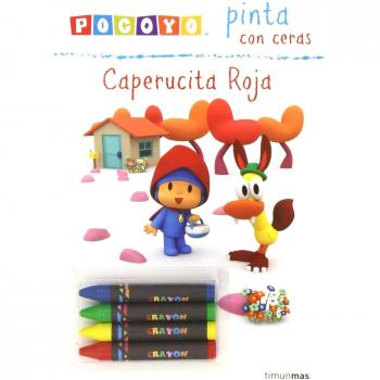 POCOYÓ PINTA CON CERAS CAPERUCITA ROJA