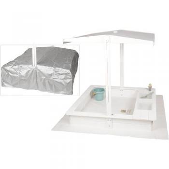 WONDERMAKE® Garten-Sandkasten “Freizeit-Box” – verschließbar, Holzbasis, Dach aus