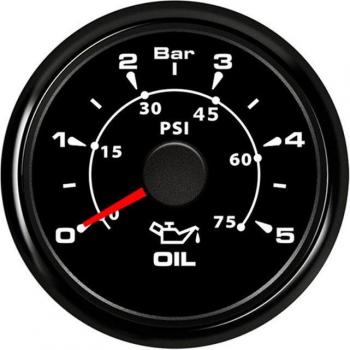 Manomètre d'huile étanche 0-5Bar 75 Psi 52mm pour moteur