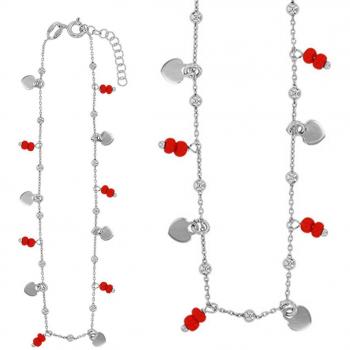 Lily Trésors Argento Rosso 26 cm Cuori 5x5 mm