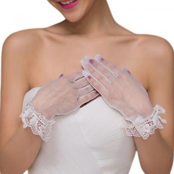 Mitaines volantes pour femmes de mariée, longueur courte
