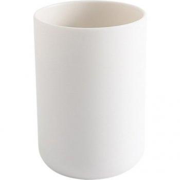 300ml White Gray Plastic Toothbrush Cup with Matte Finish