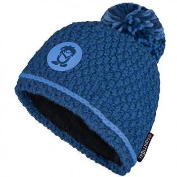 Trollkids Mädchen-Bommelmütze Hemsedal – Dunkelblau / Blau – Größe 6–12 (52–56 cm)