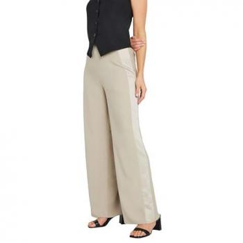 Tall Satin Side-Stripe Leggings – Light Brown