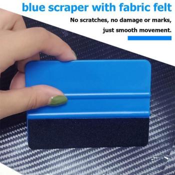 Car Window Wrapping Tools with Blue Squeegee and Felt Edge