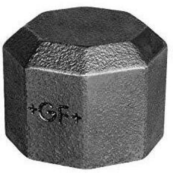 3/4 GF-300 Malleable Iron Cap (Black)