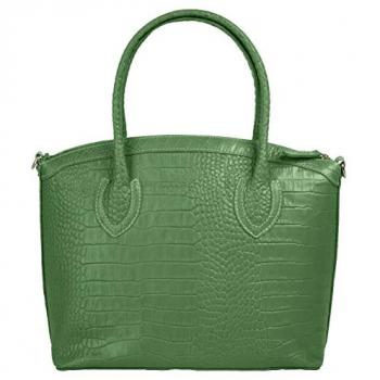 Cluty Echtleder Henkeltasche, grün, Made in Italy