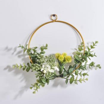 Gold Iron Dream Catcher Ring with Artificial Flowers