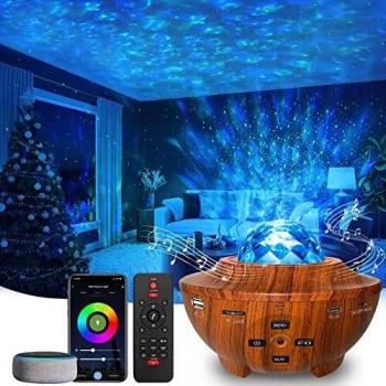 Aliex Projecteur Étoile,Veilleuses Enfants WIFI Smart Alexa Google Home Haut Parleur