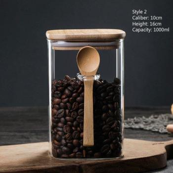Wooden Spoon Glass Storage Tank