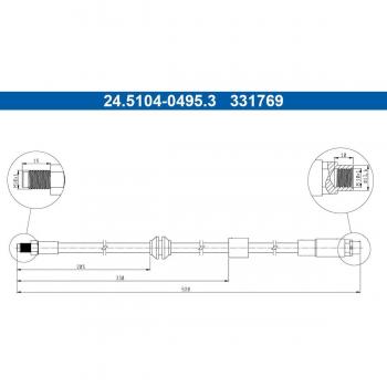 ATE Bremsschlauch für BMW 34326768124
