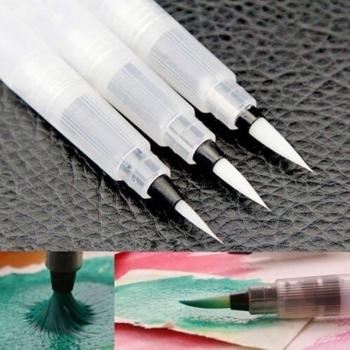 3er Set Aquarellpinsel 120mm aus Kunststoff mit weichen Nylonhaaren