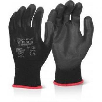 B-Click 2000 PU Coated Glove Black Size L Pack of 10