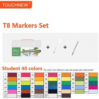 Ensemble de marqueurs TOUCHNEW à l'alcool, 30/40 couleurs ronds