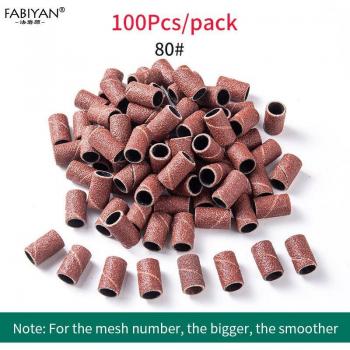 Bandes abrasives pour machine de manucure, 100 pièces, polissage, dissolvant vernis gel, 80/120/180