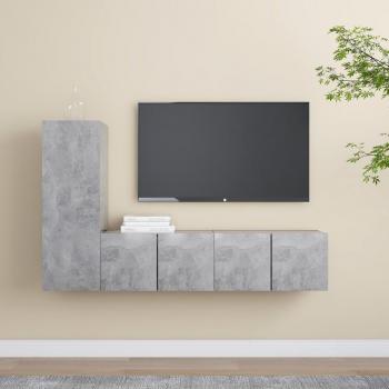 VidaXL TV-Schrank-Set 3 Teile Betongrau
