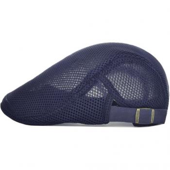 Cabbie Balloon Style Sommerkappe 124 – Schwarz, Herren & Damen, flache Boina mit Gittergewebe