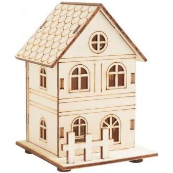 Creatief Houten Bouwpakket Huis met Hek