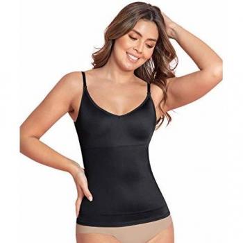 Leonisa Women’s PowerSlim Secret Sculpting 2‑Way Shaping Tank – Black (S)