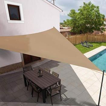 Voile d'ombrage triangulaire sable 5x5x5 M