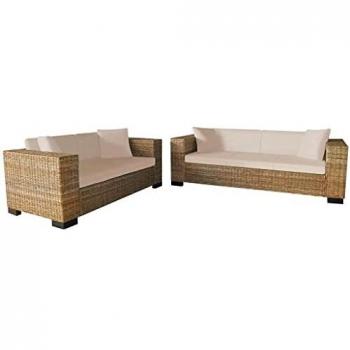 VidaXL 2 and 3-Seater Real Rattan Sofa Collection