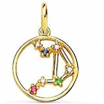 Colgante de oro 18k mujer 12mm. signo zodiacal Libra circonitas