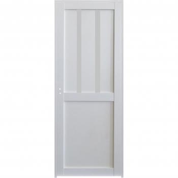 Porta di Fabbrica 2 Pannelli Bianco H204x73 cm, Maniglia Spingente Dx