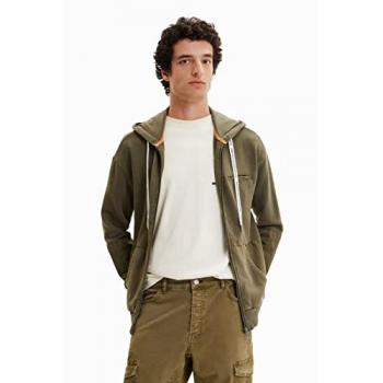 Desigual, Casaco de moletom com capuz, Algodão, Verde, M