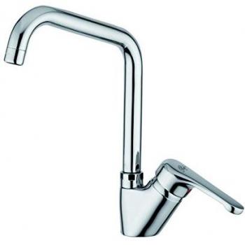 Rubinetto miscelatore monocomando Paffoni bianco per lavello canna alta 3/8'