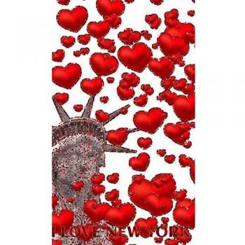 Statue Of liberty  I love New York red hearts glitter blank creative Valentine's Journal