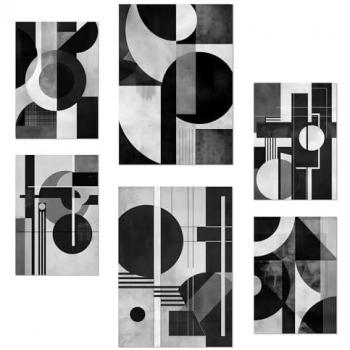 Pósters de Diseño Bauhaus en Blanco y Negro