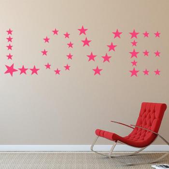 Etiqueta de Pared de PVC Extraíble Estrellas DIY