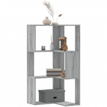 Libreria Angolare 3 Ripiani Grigio Sonoma 50x50x102 cm Legno
