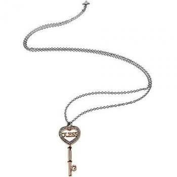 Messing‑Rosékristall Kette „Heart Key“ – Damen – Größe 1 (One Size)