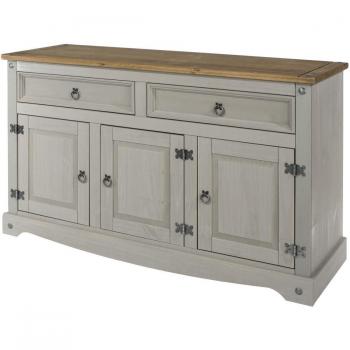Corona Grey Wax 3 Door Sideboard