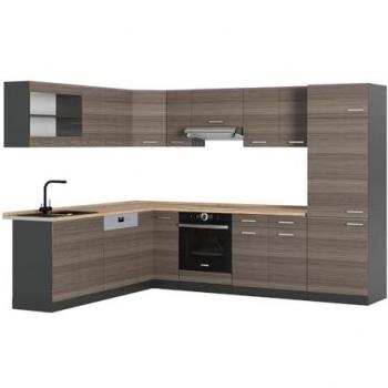 Cuisine En Angle Vicco, 227x287cm, Chêne Noble/Anthracite