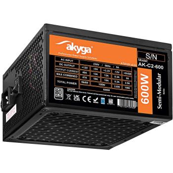 Napájecí zdroj 600 W, ATX, semi‑modulární