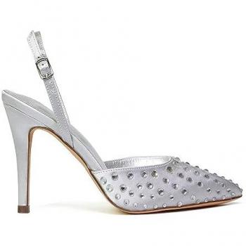 Shelly Stiletto Bridal Heels – Silver Strappy Design