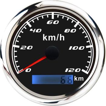 85mm Universal Speedometer 12V/24V Odometer 120Km/H LCD Tachometer with Backlight