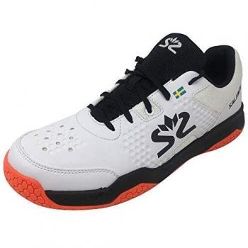 Salming Deutschland GmbH 1239102 – Hawk Court Basketball‑Sneaker Herren 0701 (Weiß/Schwarz) Größe 10