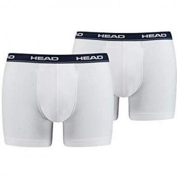 HEAD Herren Boxer Shorts Basic 2er Pack, weiß, S