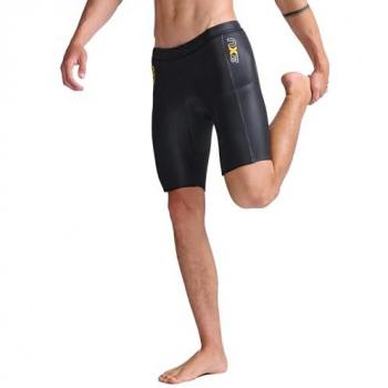 Pantaloni Corti 2XU Propel Buoyancy nero giallo