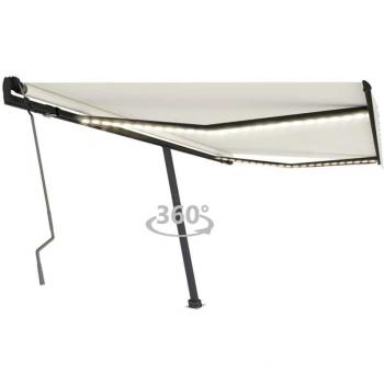 Casadino Crema Tenda Retrattile Manovale Led 450x350