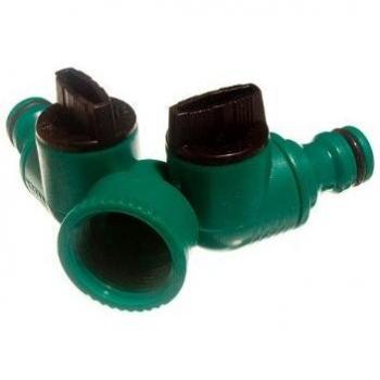 Quick Fix Snap Fit Garden Hose Dual Shut Off Tap Connector