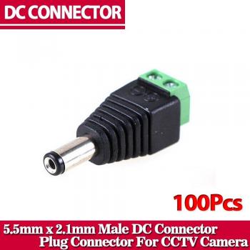 Mannelijke DC Connector voor CCTV Camera 100 Stuks 5.5 x 2.1mm