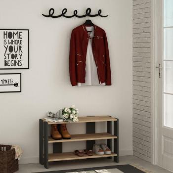 Bureau de rangement chaussures en bois chêne anthracite