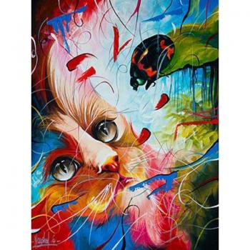Sparkling Cat Diamond Wall Decor 20X30CM